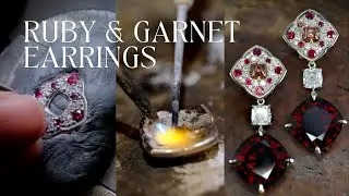 Bespoke Garnet & Ruby Earrings in 18k White Gold | Making Earrings for Mother of the Bride