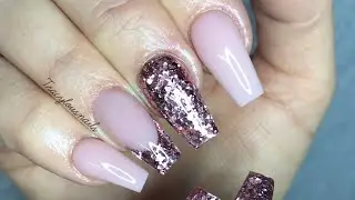 STUNNING ACRYLIC NAILS | GLITTER ✨