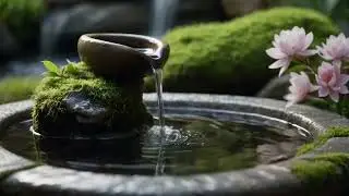 Relaxing Sound Calm Japanese Fountain Ambience 🍃 | Relaxing Water Sounds Loop