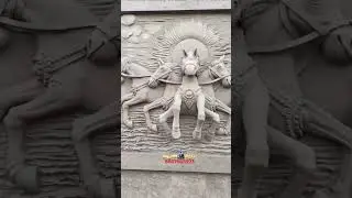 home front elevation cement  horse 3D mural statues art by Arun Sirpi