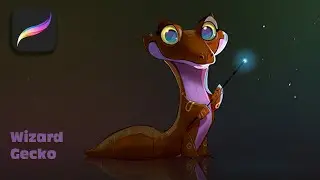 Drawing a Slytherin House WIzard Gecko in Procreate  | Ipad Pro / Apple Pencil