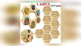 #1-10Pcs Wooden Medal Display Racks Hexagonal Honeycomb Combination Medal Holder Honor Commemorativ