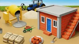DIY Mini Tractor Builds a Strong Brick and Concrete House After Thief Damage | Science Project
