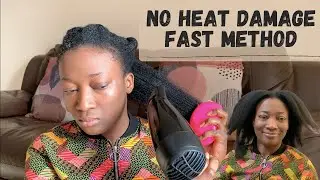How to blow dry natural hair WITHOUT HEAT DAMAGE | Best Method | TYPE 4 HAIR | Low Manipulation