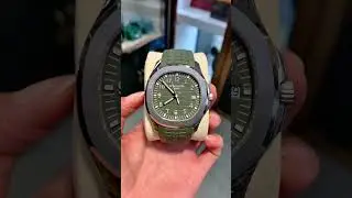 'Khaki Green'🌴Patek Philippe 5168G White Gold Aquanaut .#watch #mensstyle #luxury #5168g