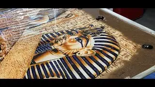 Epoxy Resin Deep Table Pour - Egyptian Papyrus w/Led Lights and more! Repurposed junk kitchen table.