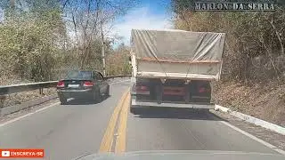 IMPREDENTE, Motorista colado atrás de caminhão carregado para na subida a serra da Meruoca.