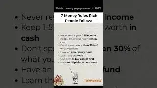 7 money rules rich people follow :