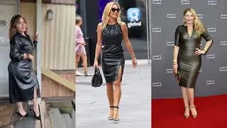 Older women Leather Long BodyCone Elegant Outfit Ideas