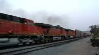 BNSF 7780 Leads the M-SDGBAR1-14 Manifest Freight train in Sorrento Valley