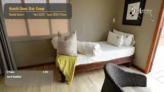 Namib Dune Star Camp located in the Namib Desert, Namibia. Prices for November 2025 to June 2026