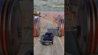 Cars vs Chained Hydraulic Crush - BeamNG.Drive
