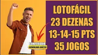 Chaveamento em Grupos Lotof&aacute;cil com 23 dezenas em 35 jogos - Ferramenta Automatizada 100% Gratuita!