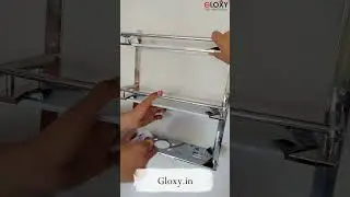 Discover GLOXY's Stainless Steel 3 Layer Bathroom Shelf with Double Soap Dish and Toothbrush Holder.