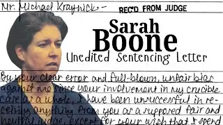 Sarah Boone Unedited Sentencing Letter: The Whole Iceberg