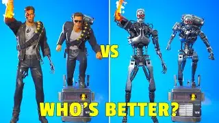 Fortnite Terminator vs T-800 Skins In Dance Battle! (Arnold Schwarzenegger, Tow Truck Surfer)