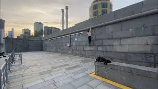 Проводил лето волл раном на Краснопресненской набережной | Wall Run near Moscow City