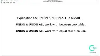 Union and union All in SQL tutorial in Urdu/Hindi
