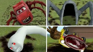 CURSED THOMAS, HOUSE HEAD, BLOOP, BUS EATER VS ALL TREVOR HENDERSON EVERY DEATH POSITION In GMOD!