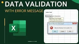 Simple Validation In Excel With Proper error Message | #excelValidation | Samehulhaq