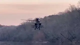 3 NCNG Boeing AH-64E Apache Guardian [22-03444, 22-03453, 22-03441] flying over the Cape Fear River