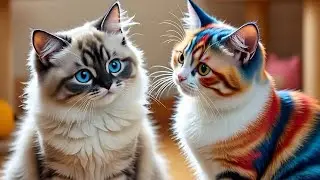 Кошачья семья, милый очаровательный вид, уличная кошка пьет молоко, очаровательная кошка, это вид...
