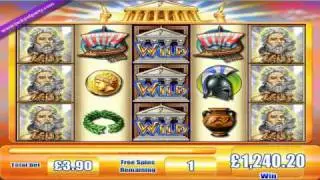 &pound;1,240.40 (318 X STAKE) ON ZEUS&trade; SLOT GAME AT JACKPOT PARTY&reg;