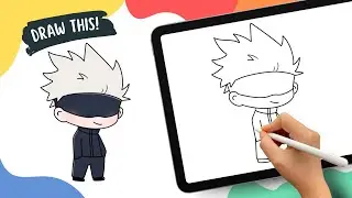 Gojo Satoru - Easy Cartoon Drawing Tutorial