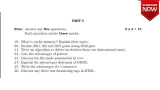2nd PUC computer science question paper 2018