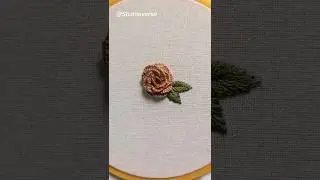 Small Beautiful Flower 🌸 Easy Rose Embroidery for Beginners | Cast-on Stitch #shortvideo #embroidery