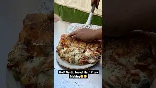 Half Garlic bread Half Pizza Making😳😋|| Indian Street Food