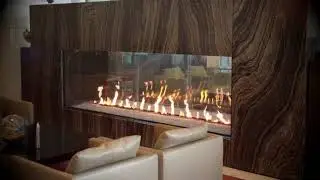 Montigo C1020ST - Custom Commercial See Through Fireplace Feature