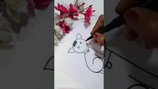 Easy Cat Drawing for Kids || 61 Number se Drawing #shorts