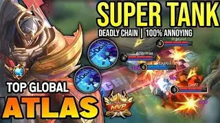 ATLAS-BEST TANK FOR SOLO RANK PUSH🔥!Gameplay#mobilelegends#gameplay