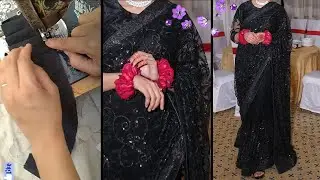 Simple net saree cutting and stitching | how to make saree in Home