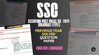 English Language PYQs 2024 | SSC Selection Post Phase XII - Graduation Level