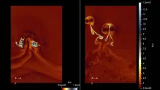 Shock Cloud interaction. #MHD simulation PLUTO