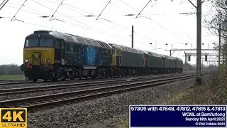 57305 with 47848, 47812, 47815 & 47813 at Bamfurlong - 18th April 2021