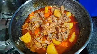 Chicken Afritada with Fresh Melon Juice
