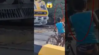 Boy infront of Train | Train at full speed at Railgate #shorts #train #indianrailways #railgate