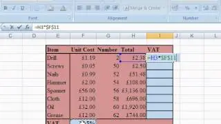 Absolute referencing in Excel, using the F4 function key