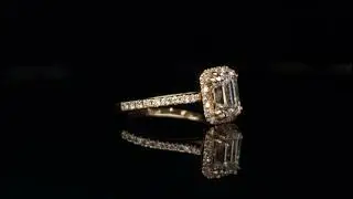 Lab-grown Emerald cut engagement ring 1.66 (ctw ) 14k gold 1005 0140