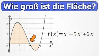 Fl&auml;che zwischen x-Achse und Schaubild mit x-Achsenschnitt | Integralrechnung