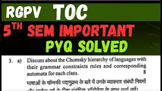 Chomsky Normal Form Explained in Hindi | toc me pass hone ke topics | CNF vs GNF | TOC RGPV PYQ 2024