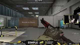 s1mple пытается побить свой рекорд на aim time trival