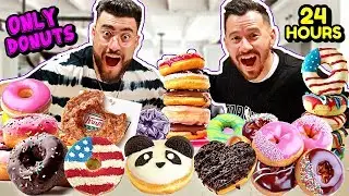 I ONLY ATE DONUTS FOR 24 HOURS! (IMPOSSIBLE FOOD CHALLENGE, NEVER AGAIN)
