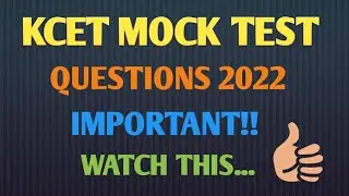 Kcet Mock Test Question 2022🙄|watch this...!! #kcet2022 #kcet2021