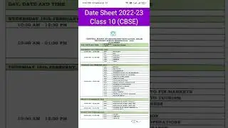 Date sheet 2022-23 || Class 10 (CBSE) || Exam scheme ||