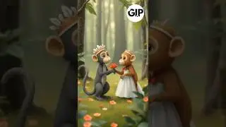 A Beautiful Wedding Like No Other! 🐒💍🎉#shorts #gipcartoons #monkey #marriage #cartoon