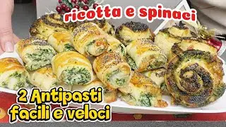 ANTIPASTO di PASTA SFOGLIA ,RICOTTA E SPINACI ,ricetta facile